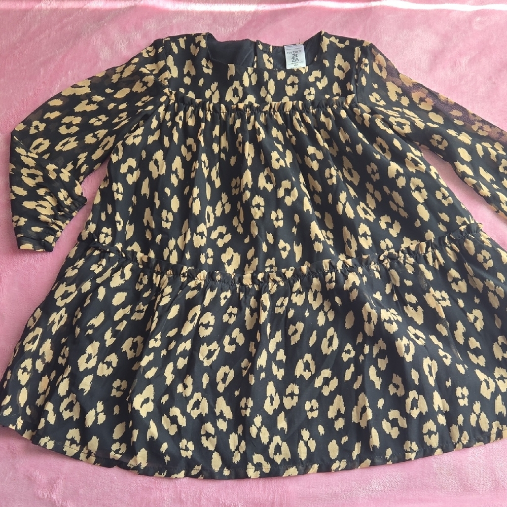Carter's Black and Tan Animal Print Dress